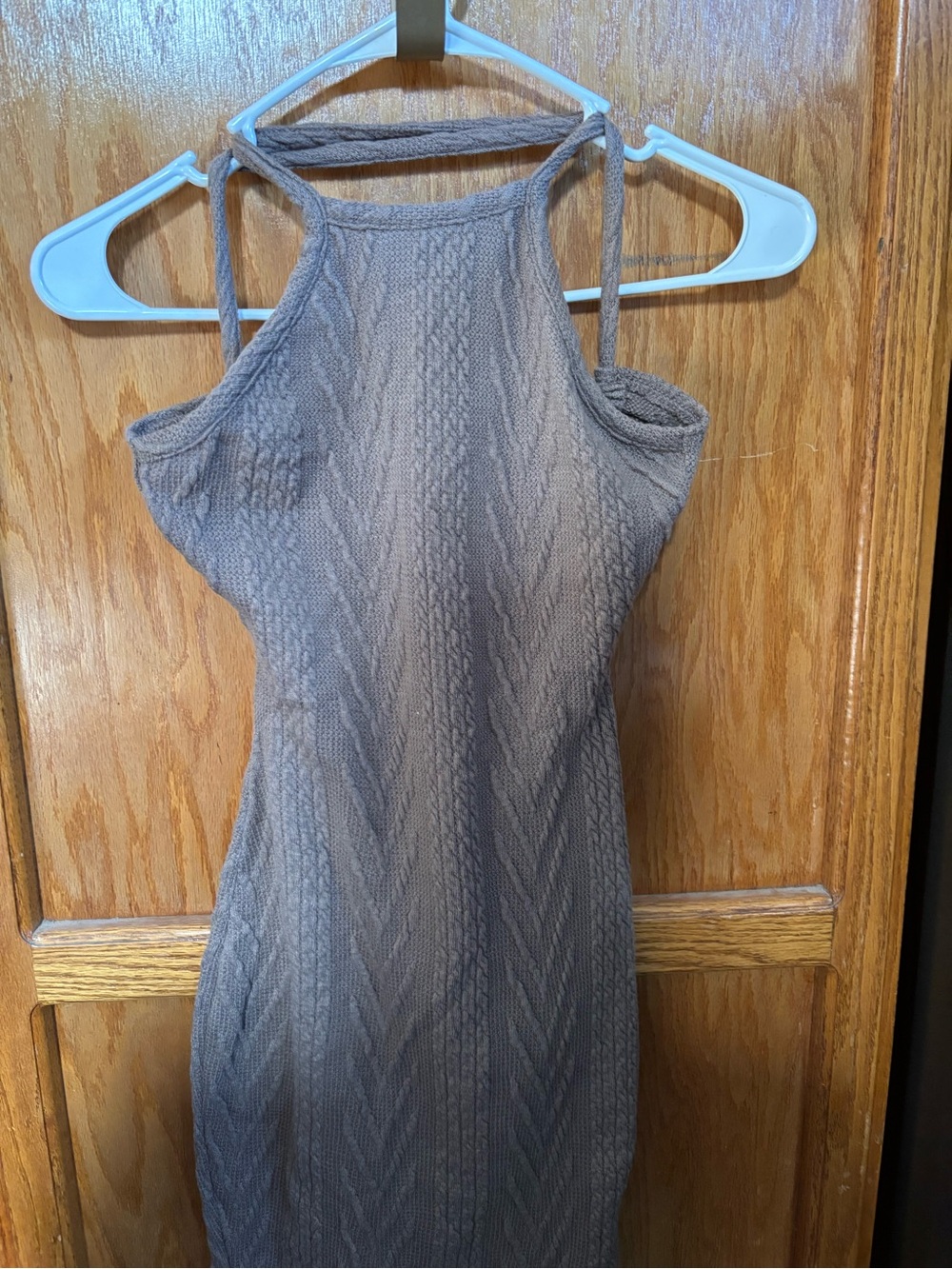 Bijou Apparel Taupe Knit Halter Dress